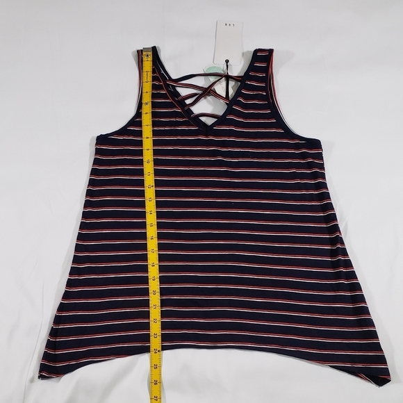 New Stitch Fix LUQ Emmie Cross Front Knit Red White Navy Blue Tank Top Size Smal - Picture 4 of 8